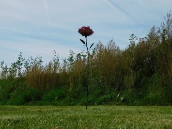 Roze roos - metaal - handgemaakt