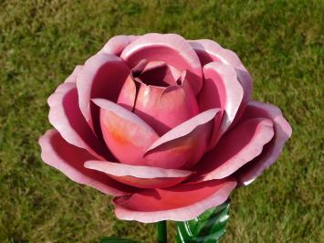 Roze roos - metaal - handgemaakt