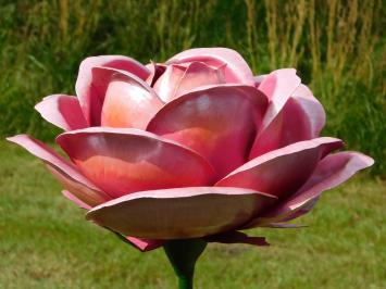 Roze roos - metaal - handgemaakt