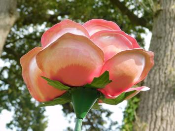 Roze roos - metaal - handgemaakt