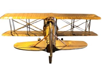 Vintage Scale Modell - Flugzeug - Metall - Doppeldecker - Statue