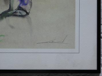 Schilderij met Golfers - By Twan V 1989 - Gesigneerd - Inclusief Lijst