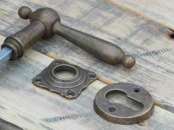 Set Deurbeslag PZ - Klinken en Rozetten - Messing Getrommeld