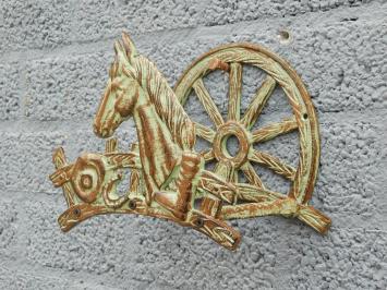 Paard - gietijzeren slanghouder - groen