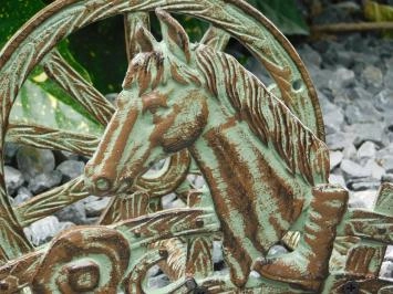 Pferd - Schlauchhalter aus Gusseisen - grün