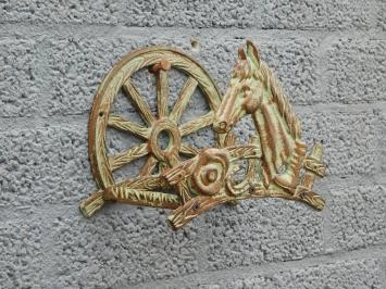 Pferd - Schlauchhalter aus Gusseisen - grün