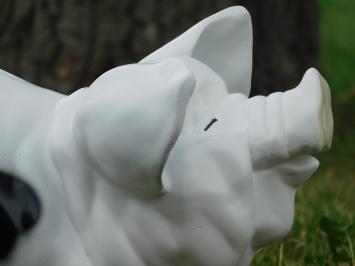 Schwein großes weißes Polystone-Sparschwein