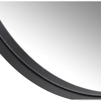 Spiegel aus schwarzem Metall, rund, Wandspiegel, moderner Wandschmuck