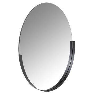 Spiegel aus schwarzem Metall, rund, Wandspiegel, moderner Wandschmuck