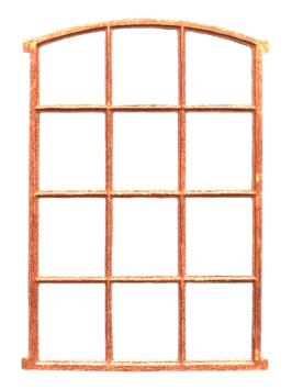 12 raamvelden, ideaal gietijzeren raam voor in de tuinmuur, 94.5 x 66.5 cm