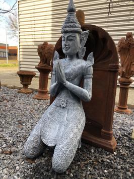 Tempelwächter in kniender Position, Thailand, Polystone