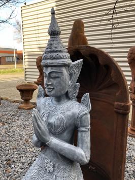 Tempelwächter in kniender Position, Thailand, Polystone
