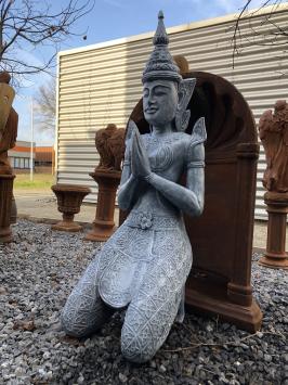 Tempelwächter in kniender Position, Thailand, Polystone