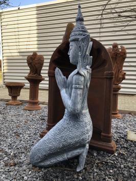 Tempelwächter in kniender Position, Thailand, Polystone