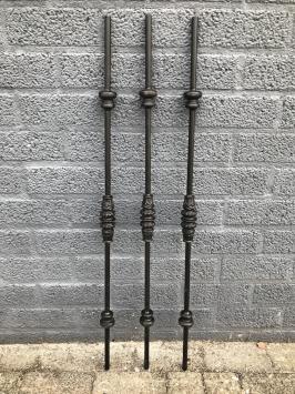 Trapstaaf, trapstijl, single element voor balustrades, gietijzer, zwart gelakt