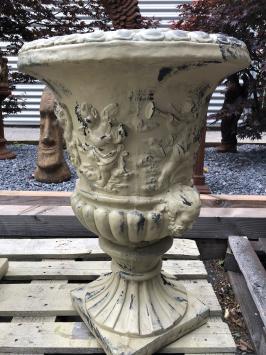Gartenvase - Stein - Farbe: Sandstein und Schwarz