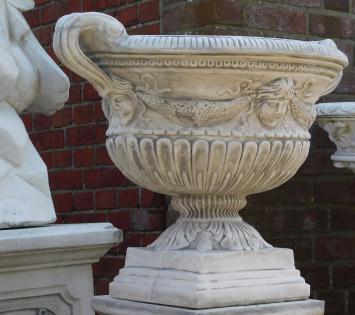 Gartenvase oval - 80 cm - Stein - französischer Stil