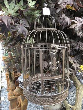 Set ronde bruine metalen vogelkooitjes