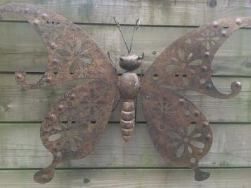Metallschmetterling - robust - braun - große Wanddekoration