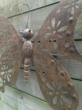 Metallschmetterling - robust - braun - große Wanddekoration