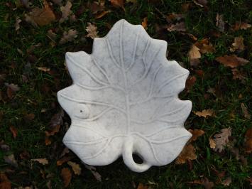Vogeltränke in Blattform, Stein, 40 cm, Gartendeko