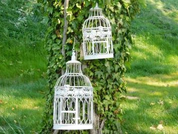 Set mit 2 Vintage-Vogelkäfigen – Metall – Gartendekoration