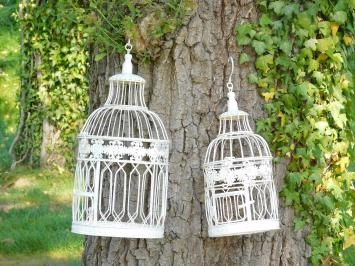 Set mit 2 Vintage-Vogelkäfigen – Metall – Gartendekoration
