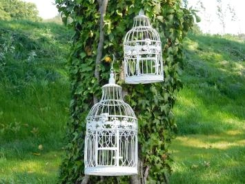 Set mit 2 Vintage-Vogelkäfigen – Metall – Gartendekoration