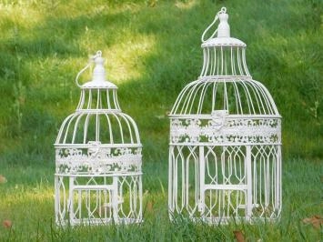 Set mit 2 Vintage-Vogelkäfigen – Metall – Gartendekoration