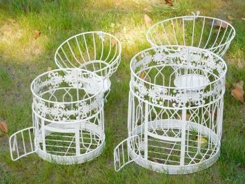Set mit 2 Vintage-Vogelkäfigen – Metall – Gartendekoration