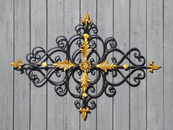 Wandornament Vie - raamrooster - zwart met goud - smeedijzer