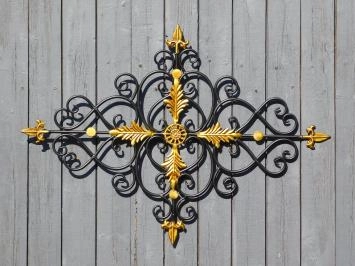 Wandornament Vie - raamrooster - zwart met goud - smeedijzer