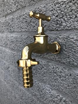 Wasserhahn für Gartenbrunnen, Messing, Stilvoll