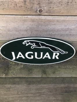 Gietijzeren wanddecoratie - 'Jaguar' - groen, zwart en wit