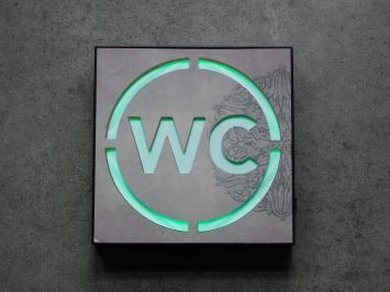 WC teken - light box - groen licht
