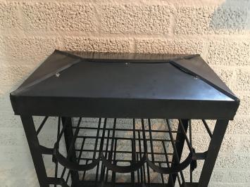 Antikes Weinregal, Weinhalter aus Metall für 9 Flaschen Wein