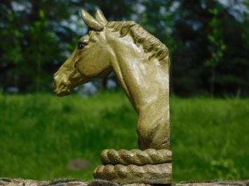 2 Pferdestatuen als Buchstützen, massives Eisen