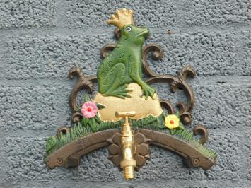Frog - Gartenschlauchhalter aus Gusseisen - mit Wasserhahn