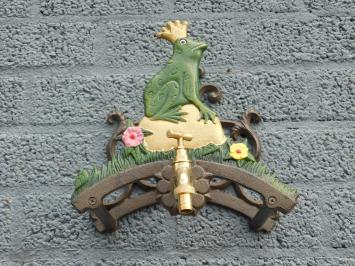 Frog - Gartenschlauchhalter aus Gusseisen - mit Wasserhahn