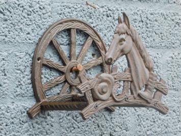 Pferd - Wasserschlauchhalter aus Gusseisen - Landhausstil